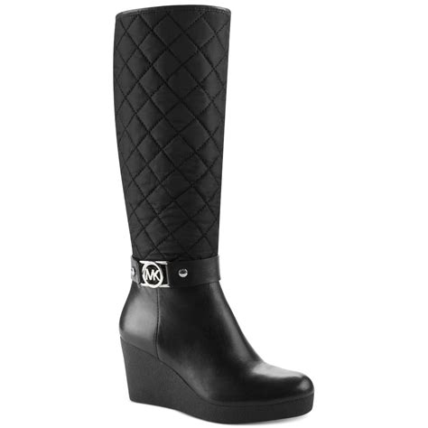 lyst michael kors aaran cold weather wedge boots in black|Michael Kors Black Aaran Cold Weather Wedge Boots Size 8.5 .